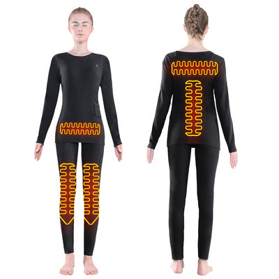 Vrouwen Premium Winter lange warme elektrische toppen broek Pak Set Kleding Verwarming Vlies Verwarmd thermisch pak Ondergoed