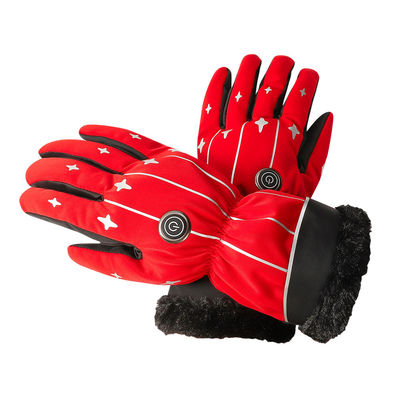 Vrouwen van de Handschoenen Rode Verwarmde Vuisthandschoenen van de de winter de Openlucht Berijdende 4000mAh Batterij Verwarmde Winter