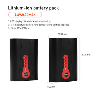 7.4V draagbare Lader voor het Verwarmde Pak van de Vestbatterij voor Verwarmde Laag