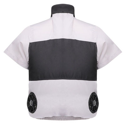 Licht Gray Black Cooling Fan Vest S/M/L/XL/XXL/XXXL Optinal met 6700mAh-Batterij