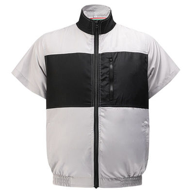 Licht Gray Black Cooling Fan Vest S/M/L/XL/XXL/XXXL Optinal met 6700mAh-Batterij