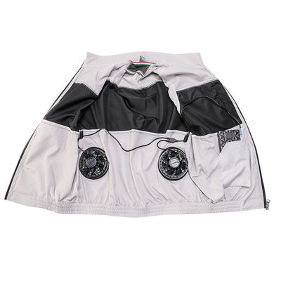 Licht Gray Black Cooling Fan Vest S/M/L/XL/XXL/XXXL Optinal met 6700mAh-Batterij