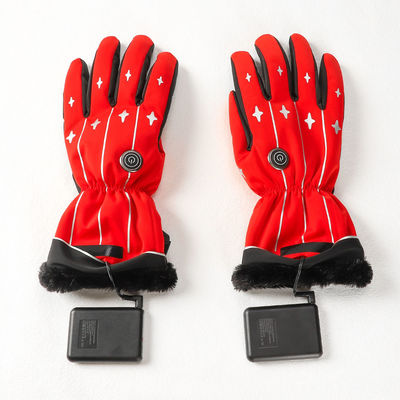 Vrouwen van de Handschoenen Rode Verwarmde Vuisthandschoenen van de de winter de Openlucht Berijdende 4000mAh Batterij Verwarmde Winter
