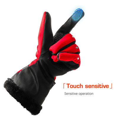 Vrouwen van de Handschoenen Rode Verwarmde Vuisthandschoenen van de de winter de Openlucht Berijdende 4000mAh Batterij Verwarmde Winter