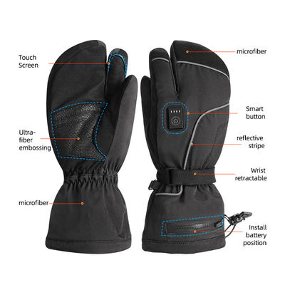 De winter het Schaatsen 7.2V stelde de Navulbare Batterij Verwarmde Vuisthandschoenen Elektrisch Thermisch Verwarmd Ski Mittens voor Mannen Vrouwen in werking