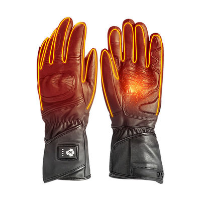 Schapenvel Zwart XXL Verwarmde winterhandschoenen 7,2 V Batterijverwarmde skihandschoenen voor mannen Vrouwen