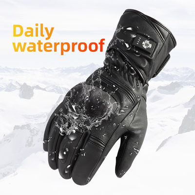 Schapenvel Zwart XXL Verwarmde winterhandschoenen 7,2 V Batterijverwarmde skihandschoenen voor mannen Vrouwen
