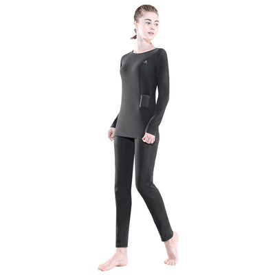 Fleece gelijmd elektrisch verwarmd ondergoed set vrouwen draadloze afstandsbediening temperatuur