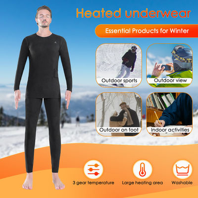 Winter elektrisch verwarmd ondergoed Set Vlies Thermische toppen Broek Ski verwarming Body suit