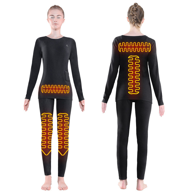 Vrouwen Premium Winter lange warme elektrische toppen broek Pak Set Kleding Verwarming Vlies Verwarmd thermisch pak Ondergoed