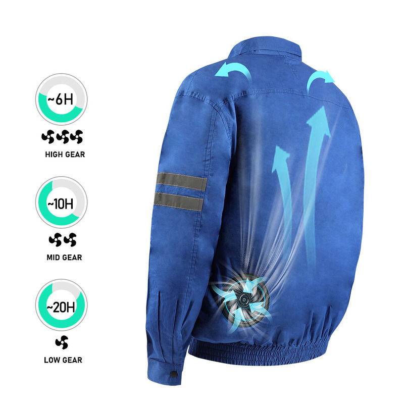 OEM Blauw Fietsjasje Met airconditioning met Koelventilator voor het Werkbouw